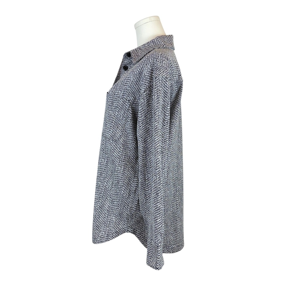 Athleta Black White Herringbone Oversized Button Up Braiden Shirt Jacket Sz XS - Picture 3 of 14